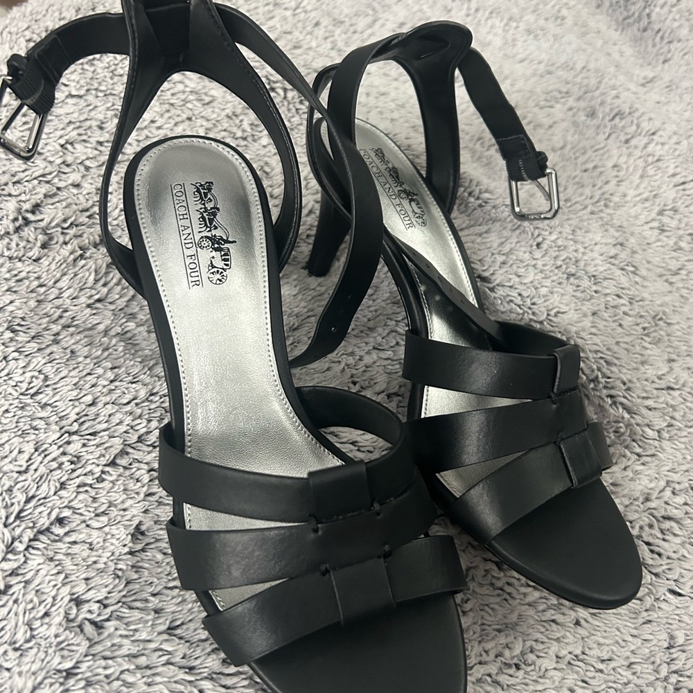 Coach and Four Black Strappy heels